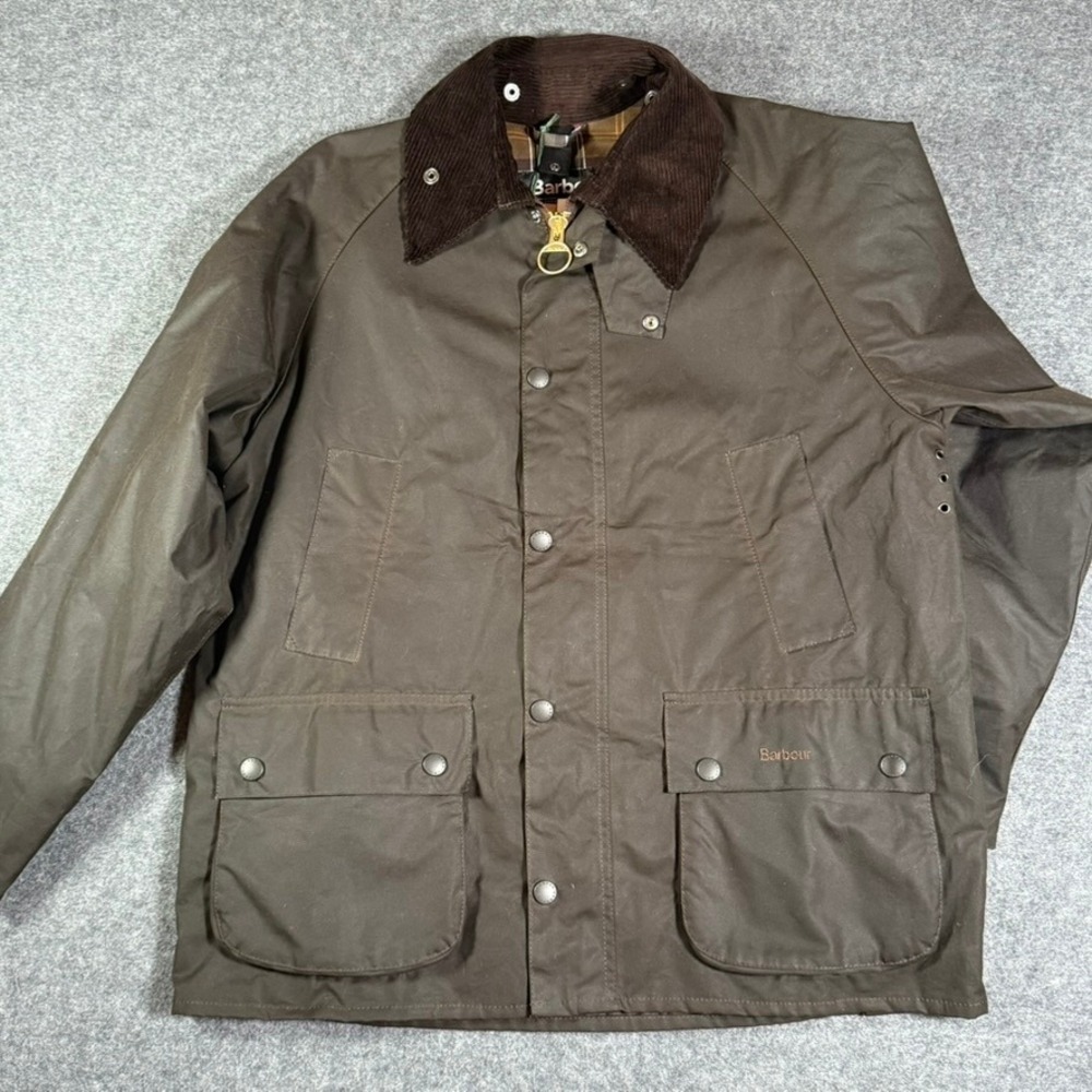 Barbour Classic Bedale Wax Jacket Olive Mens 40 Medium Relaxed Fit NWT Fall